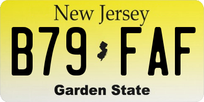 NJ license plate B79FAF