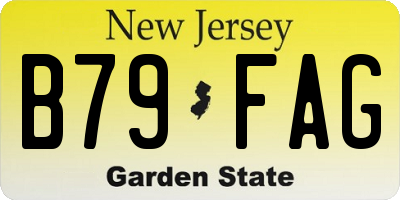 NJ license plate B79FAG