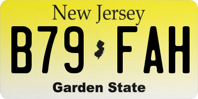 NJ license plate B79FAH