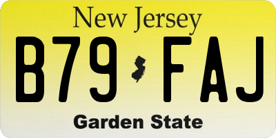 NJ license plate B79FAJ