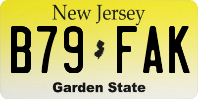 NJ license plate B79FAK