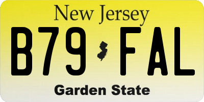NJ license plate B79FAL