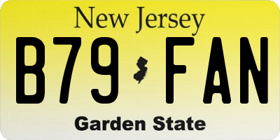 NJ license plate B79FAN
