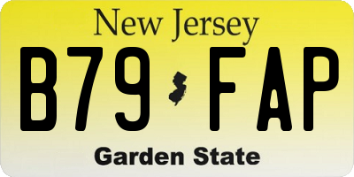NJ license plate B79FAP