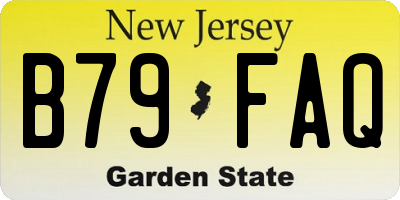 NJ license plate B79FAQ