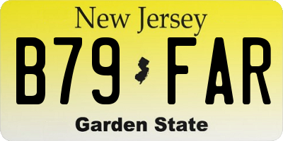 NJ license plate B79FAR