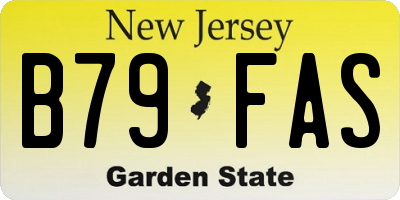 NJ license plate B79FAS