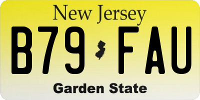 NJ license plate B79FAU