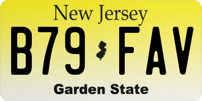 NJ license plate B79FAV