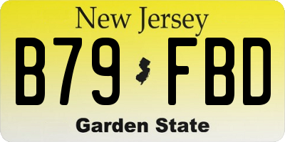 NJ license plate B79FBD