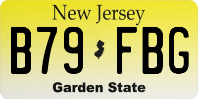 NJ license plate B79FBG
