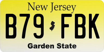 NJ license plate B79FBK