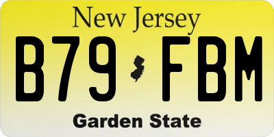 NJ license plate B79FBM