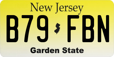 NJ license plate B79FBN