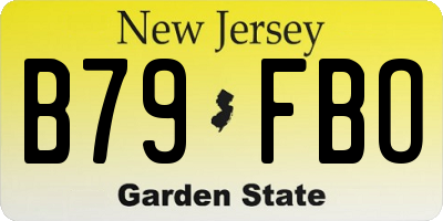 NJ license plate B79FBO