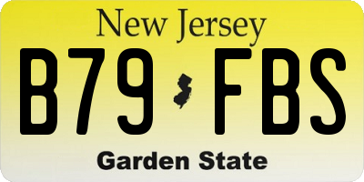 NJ license plate B79FBS