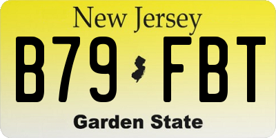 NJ license plate B79FBT