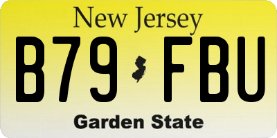 NJ license plate B79FBU