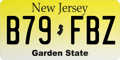 NJ license plate B79FBZ