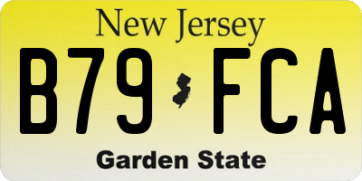 NJ license plate B79FCA