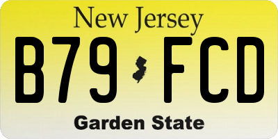 NJ license plate B79FCD
