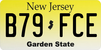 NJ license plate B79FCE