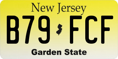 NJ license plate B79FCF