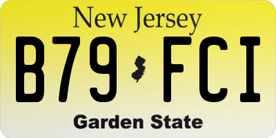 NJ license plate B79FCI