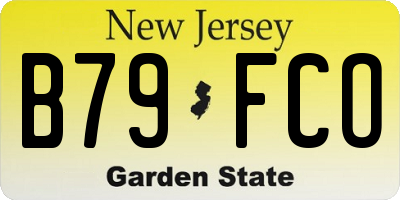 NJ license plate B79FCO