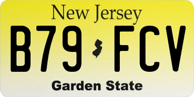 NJ license plate B79FCV