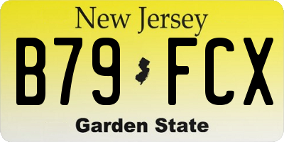 NJ license plate B79FCX