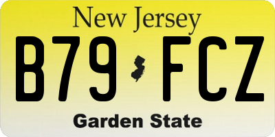NJ license plate B79FCZ