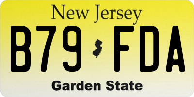 NJ license plate B79FDA