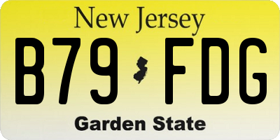 NJ license plate B79FDG