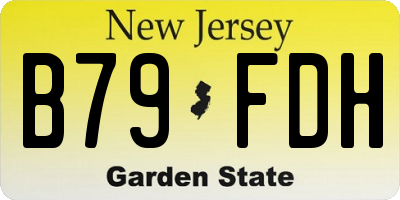 NJ license plate B79FDH