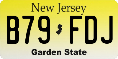 NJ license plate B79FDJ