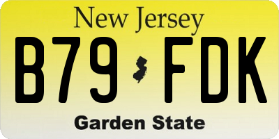 NJ license plate B79FDK