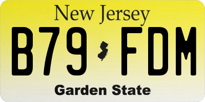 NJ license plate B79FDM