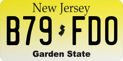 NJ license plate B79FDO