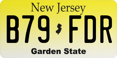 NJ license plate B79FDR