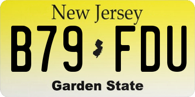 NJ license plate B79FDU