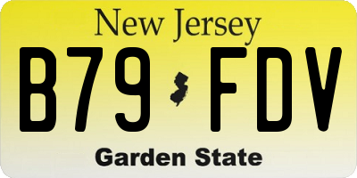 NJ license plate B79FDV