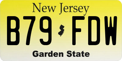 NJ license plate B79FDW