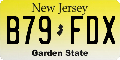 NJ license plate B79FDX