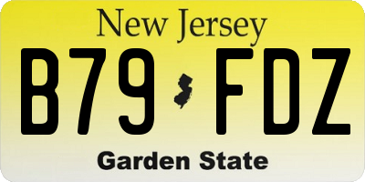 NJ license plate B79FDZ