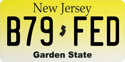 NJ license plate B79FED
