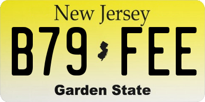 NJ license plate B79FEE