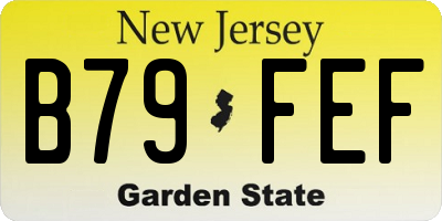 NJ license plate B79FEF