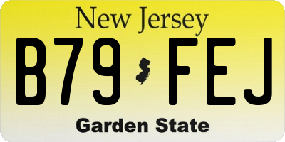 NJ license plate B79FEJ