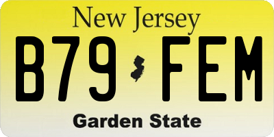NJ license plate B79FEM